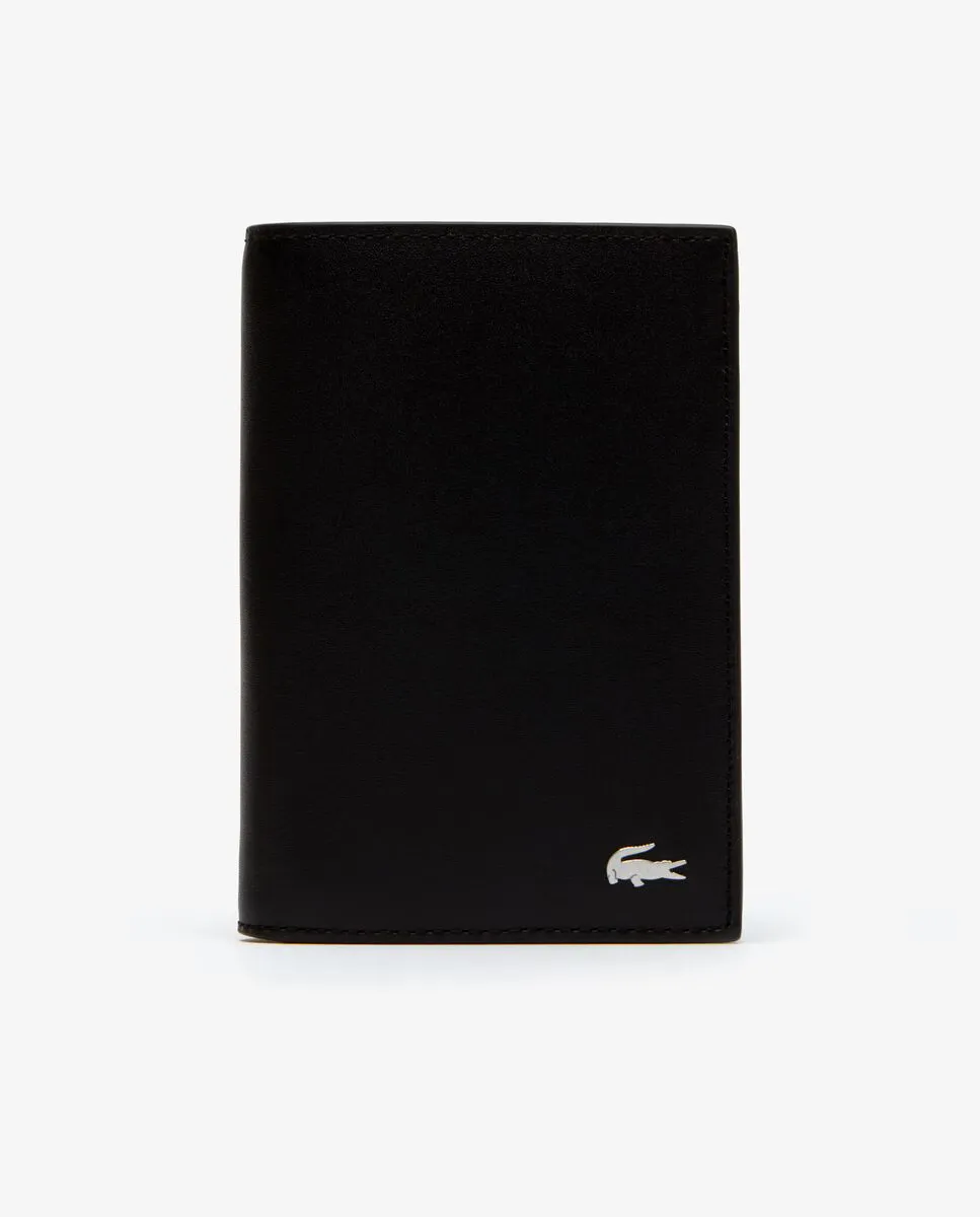 

Мужской черный кожаный кошелек Lacoste, чёрный