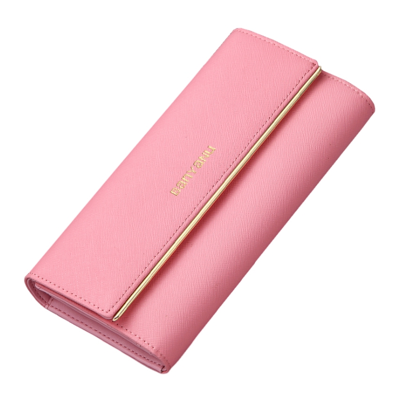 

Banyanu Женский кошелек из коровьей кожи среднего размера черный с розовым, Pink-Anti-Skimming