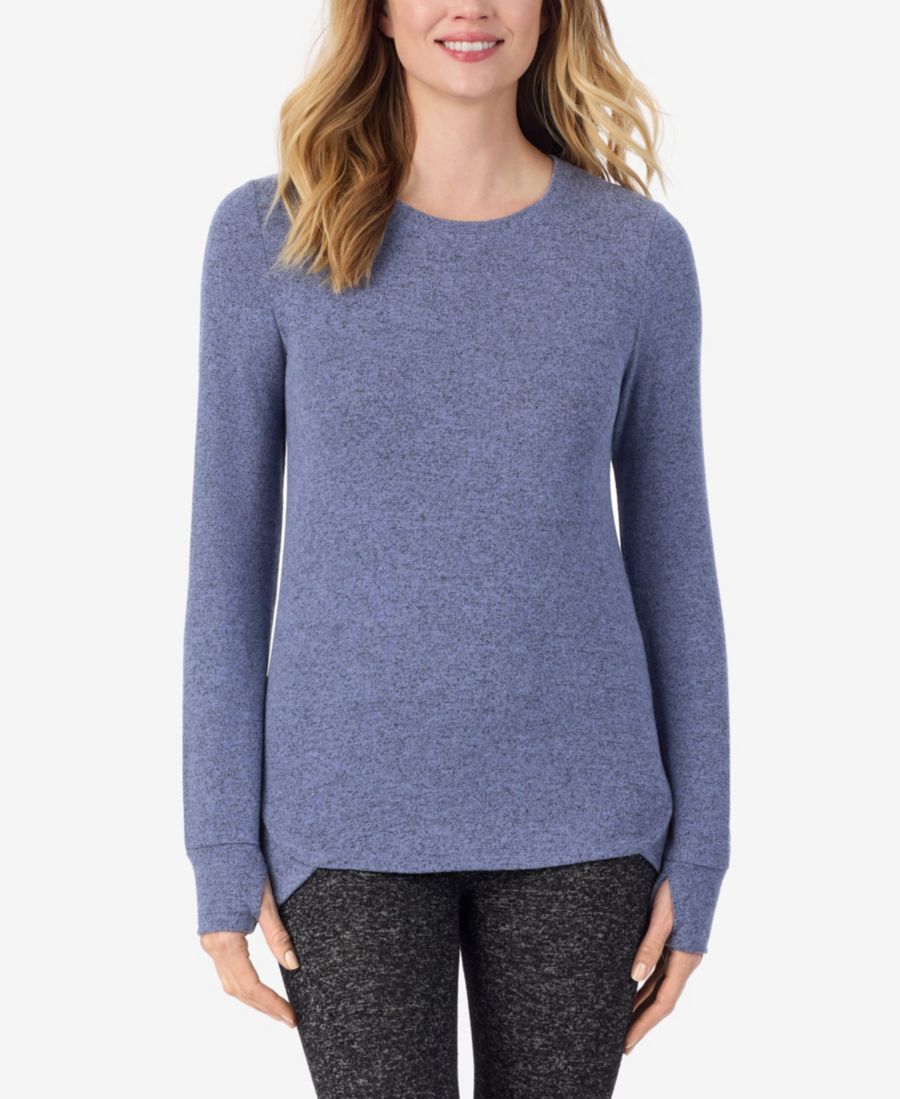 

Мягкий вязаный топ с круглым вырезом Cuddl Duds, Mid/blue