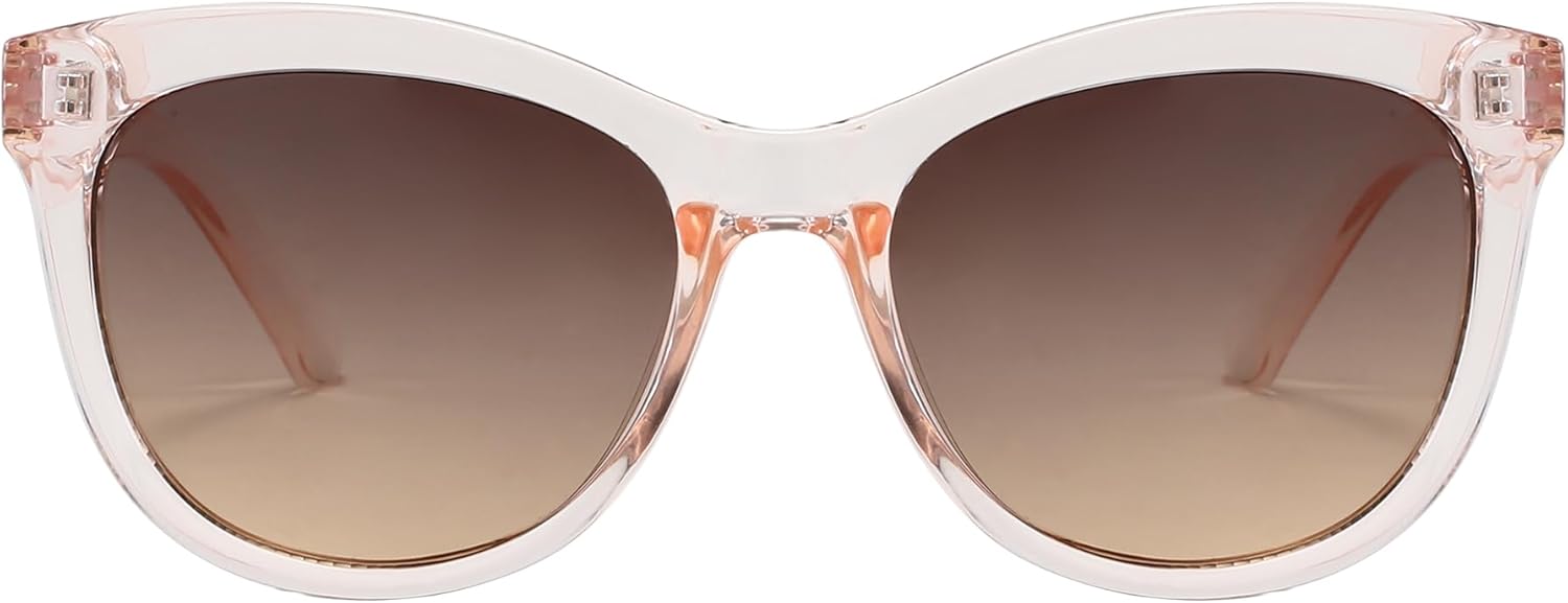 

Классические модные солнцезащитные очки для женщин и мужчин, большие круглые солнцезащитные очки «кошачий глаз», защита от УФ-излучения, градиентные линзы WENLCCK, Transparent Pink