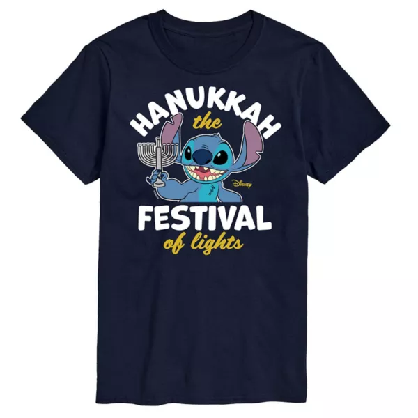 

Мужская футболка с рисунком Хануки от Lilo & Stitch Disney, синий