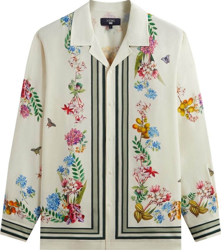 

Рубашка Kith x New York Botanical Garden Floral Border Long Sleeve Thompson 'White', кремовый