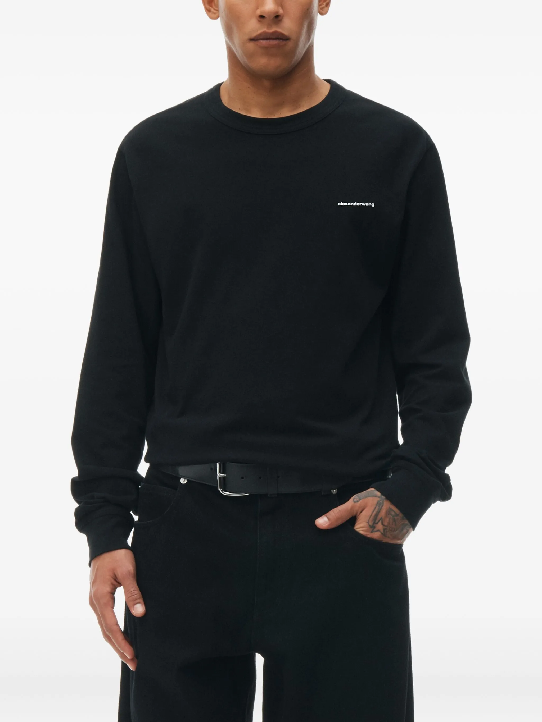 Футболка с вышитым логотипом Alexander Wang, черный — фото 2