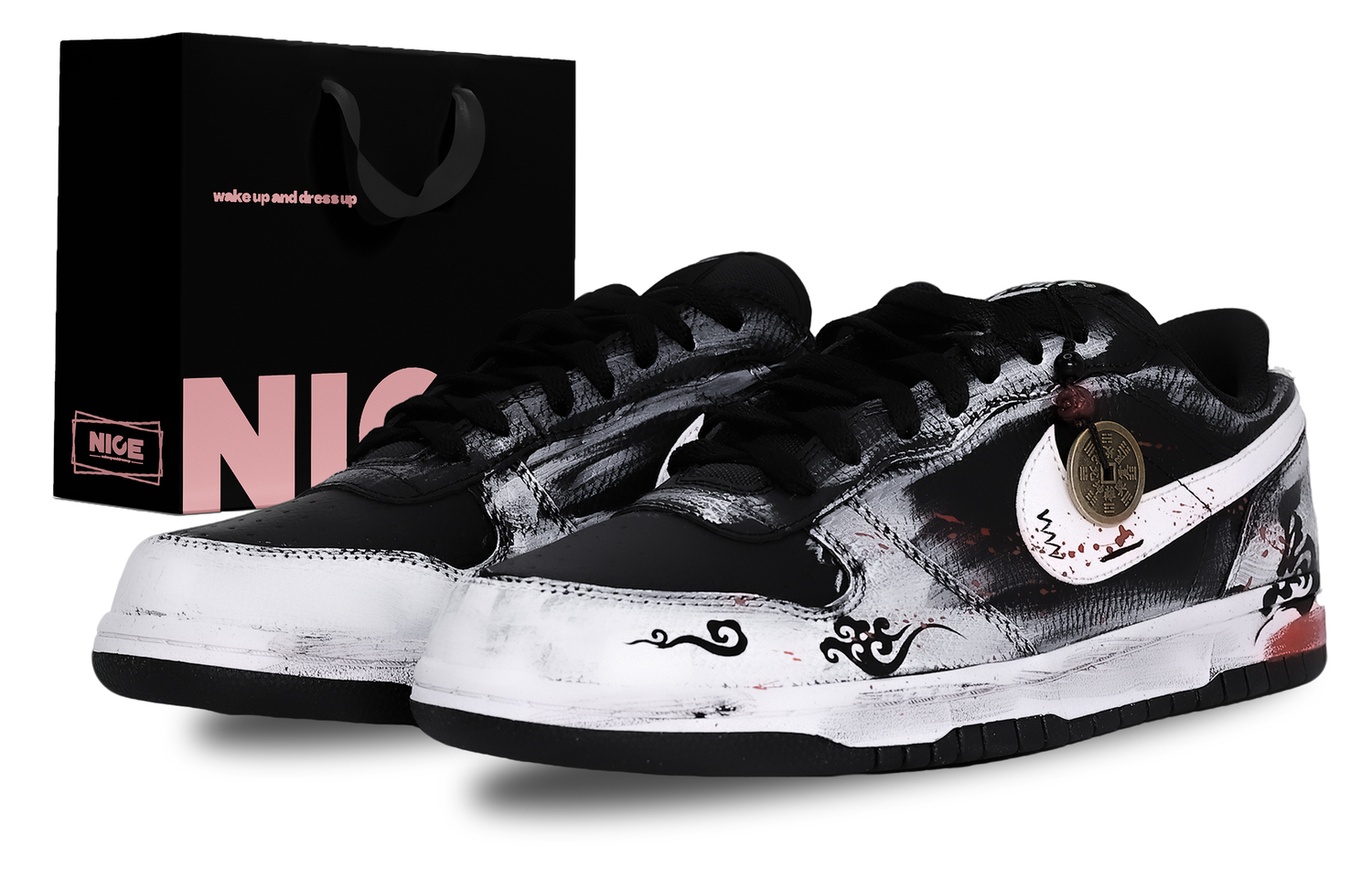 

Nike Большие устойчивые к истиранию дышащие низкие скейтбордские кроссовки мужские черные