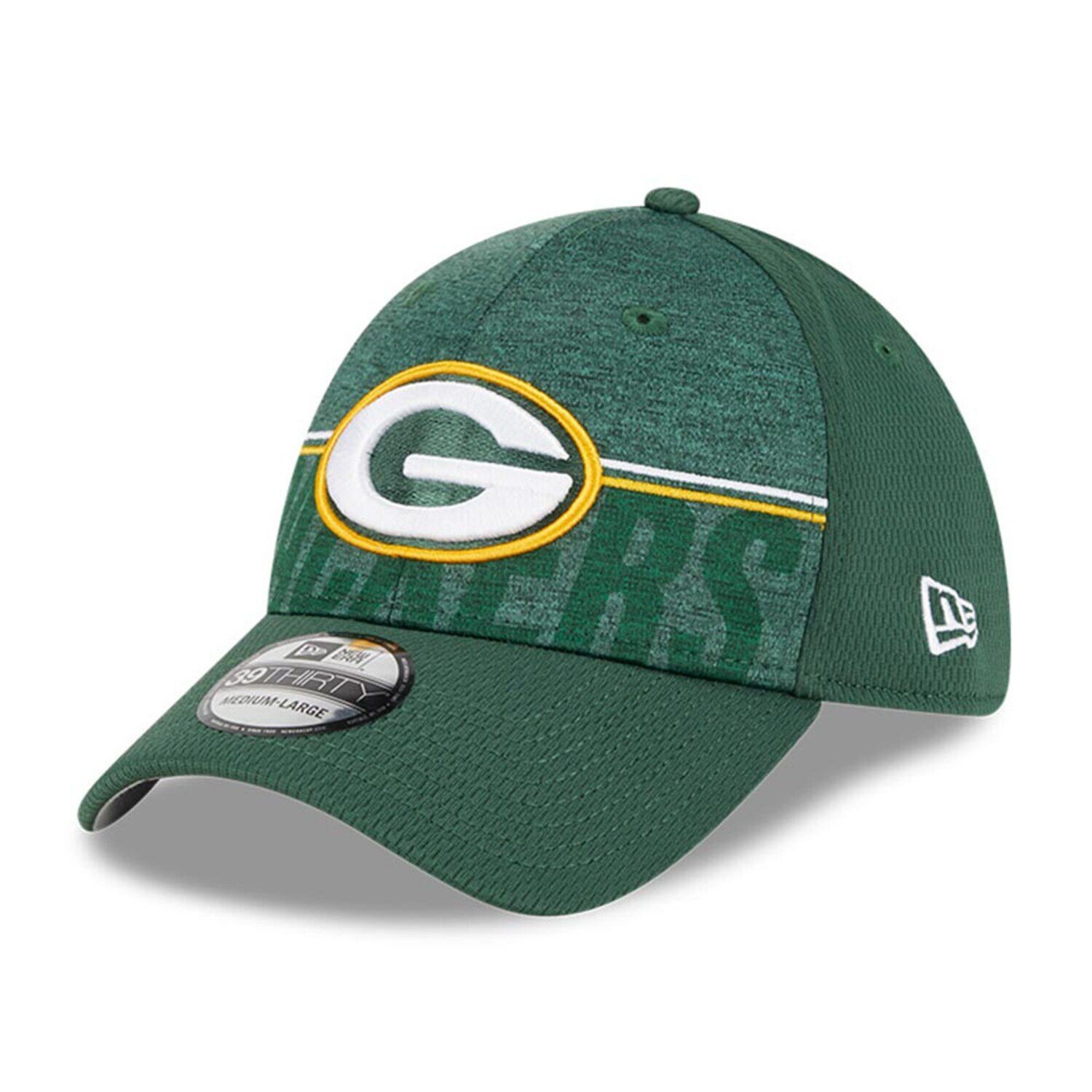 

Мужская кепка New Era Green Green Bay Packers 2023 NFL Training Camp 39THIRTY Flex Fit Hat