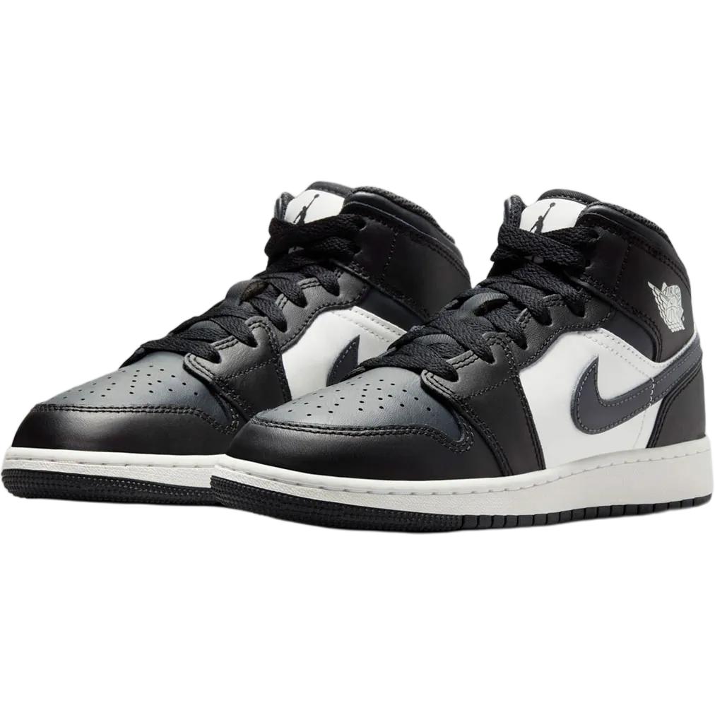 Jordan Air 1 нескользящие устойчивые к истиранию кроссовки mid top для детей черный белый подростки — фото 4