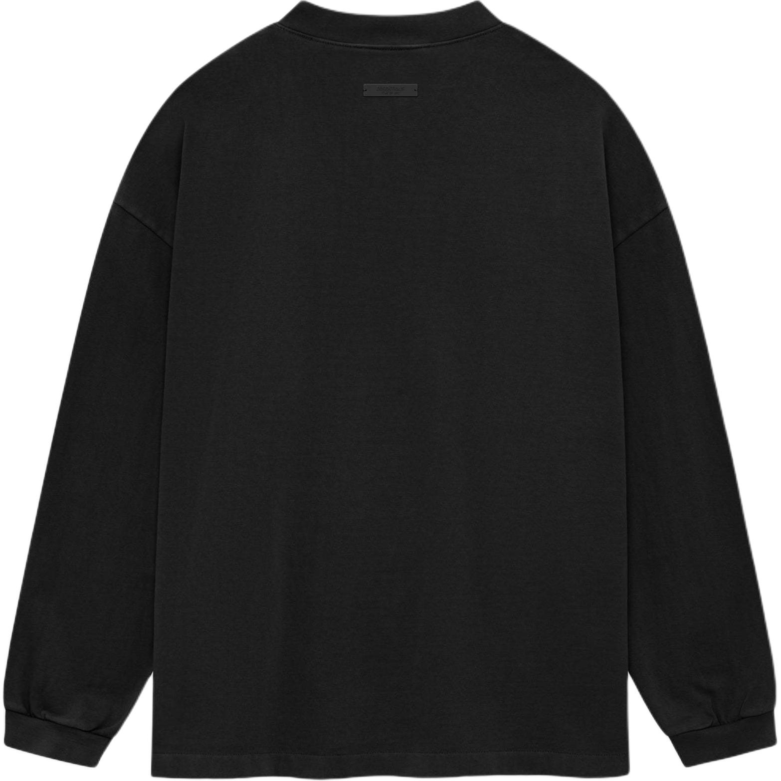 Тяжелая футболка с длинным рукавом Fear Of God Essentials, Обсидиановый черный/Черный — фото 3