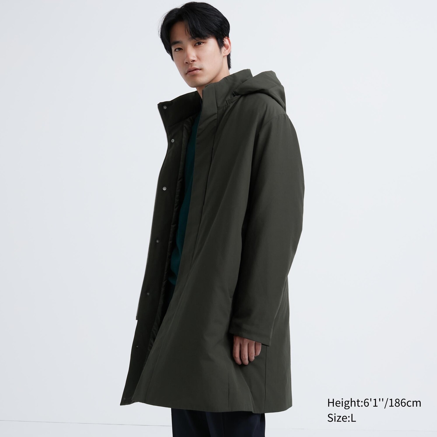 

Гибридное пуховье UNIQLO, темно-зеленый