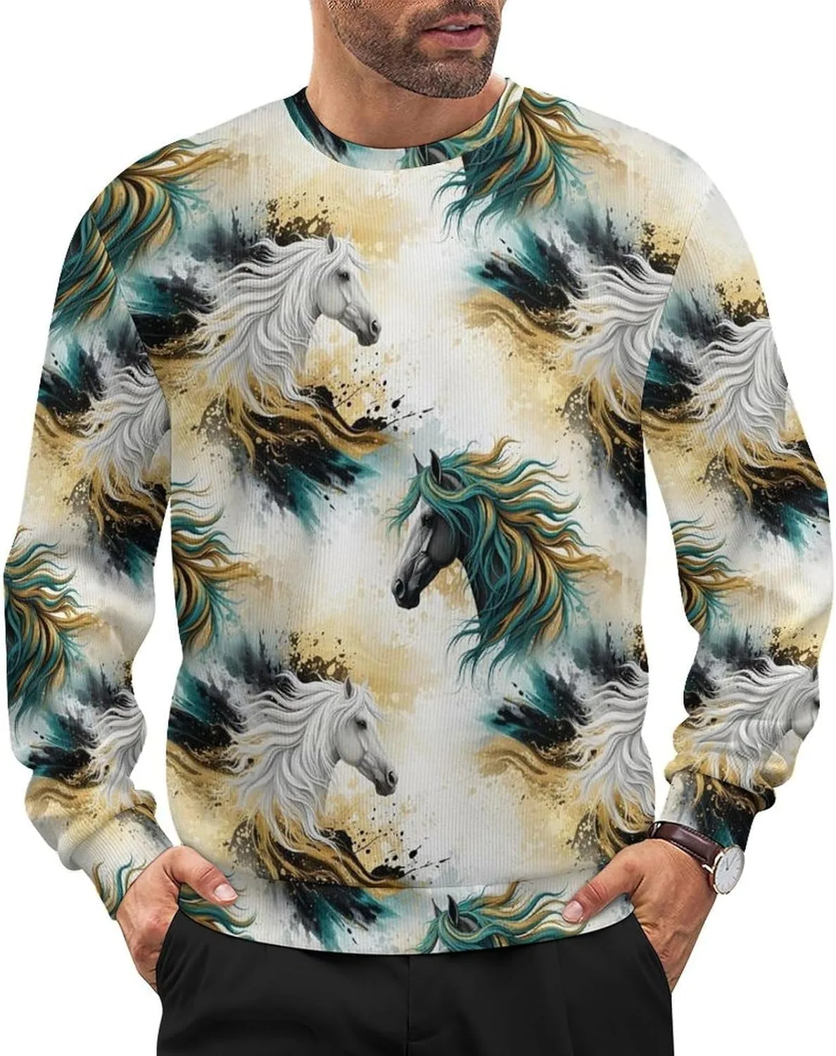 

Мужской свитер-пуловер свободного кроя легкий вязаный VAFZASC