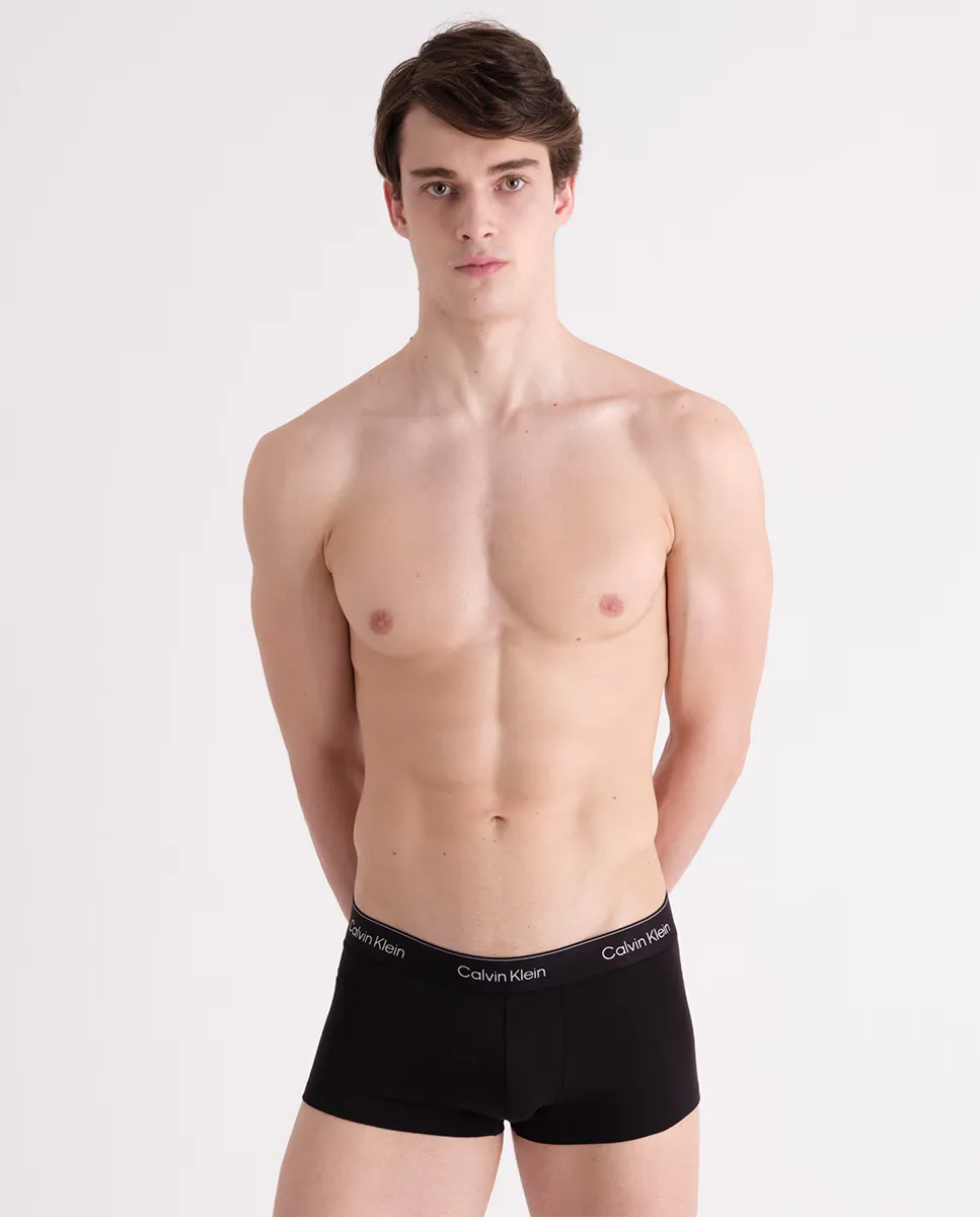 Набор из 3 приталенных боксеров с низкой посадкой Calvin Klein, чёрный — фото 3
