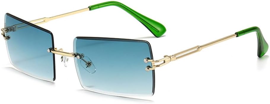 

Ретро маленькие прямоугольные солнцезащитные очки для женщин, без оправы, солнцезащитные очки для мужчин, летний стиль, женская защита от УФ-излучения UV400 LANGSER, C7