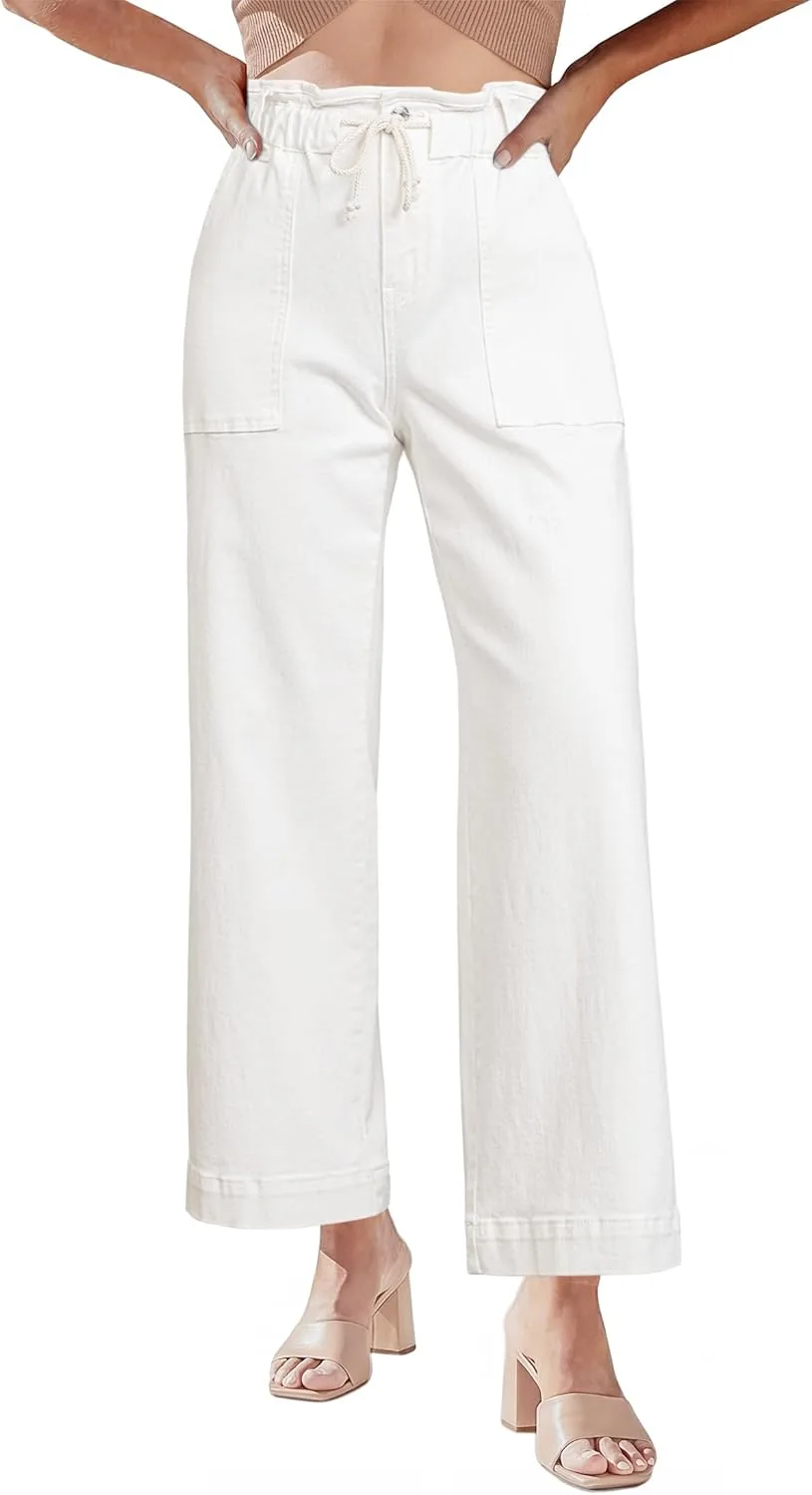 

Luvamia широкие джинсы для женщин с высокой талией и эластичным поясом