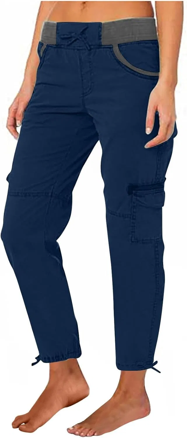Джинсы карго женские, свободные, Navy
