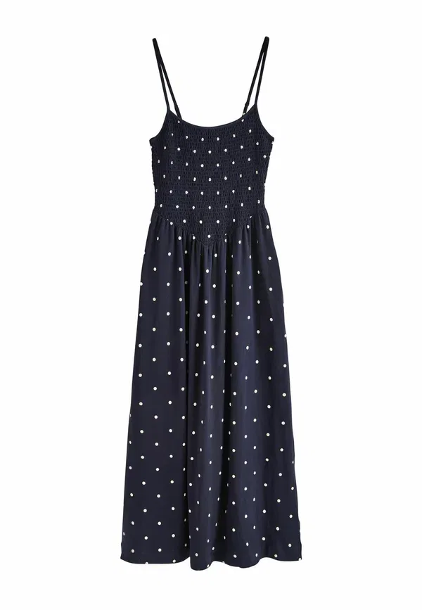 Платье макси Regular fit Next, maxi dress, в горошек темно-синее — фото 4