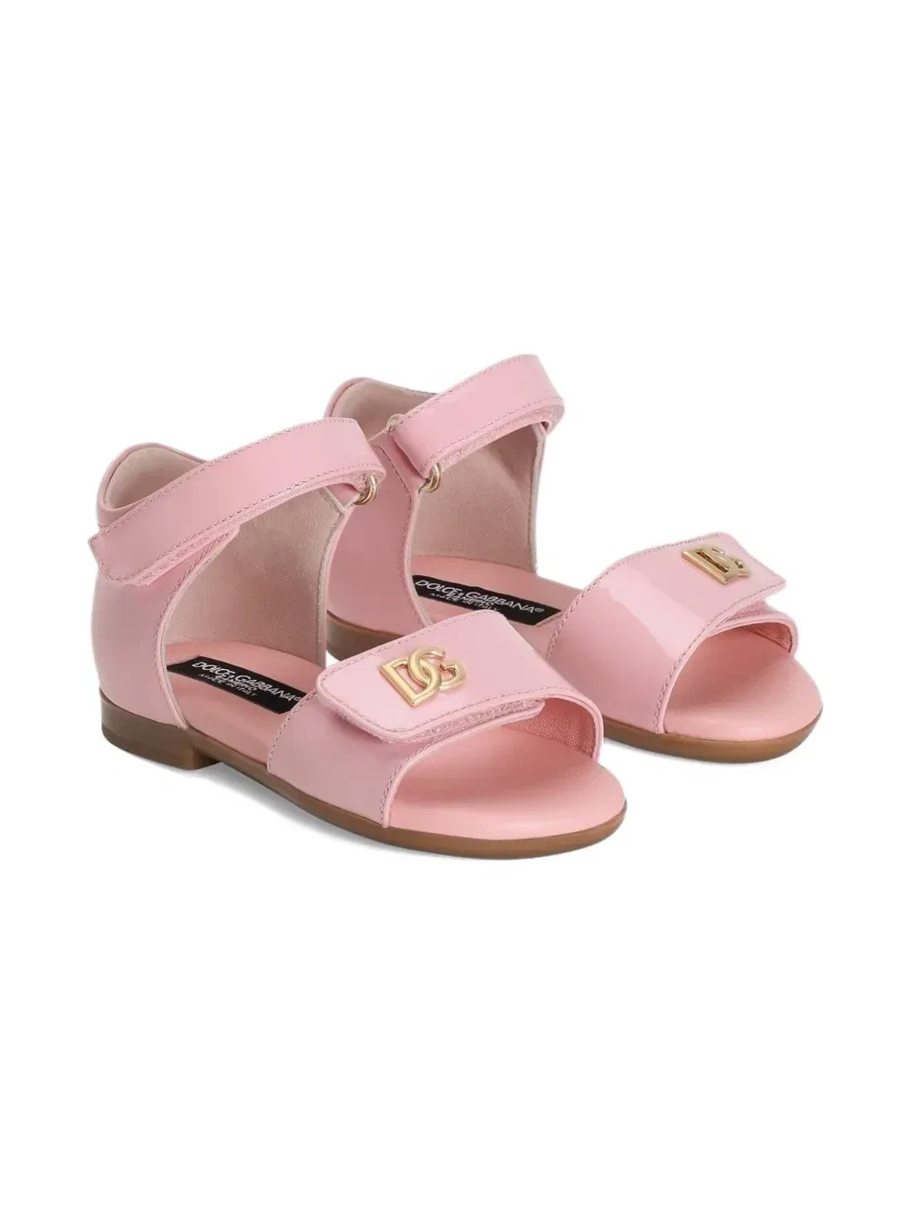Босоножки с логотипом Dolce & Gabbana Kids, розовый