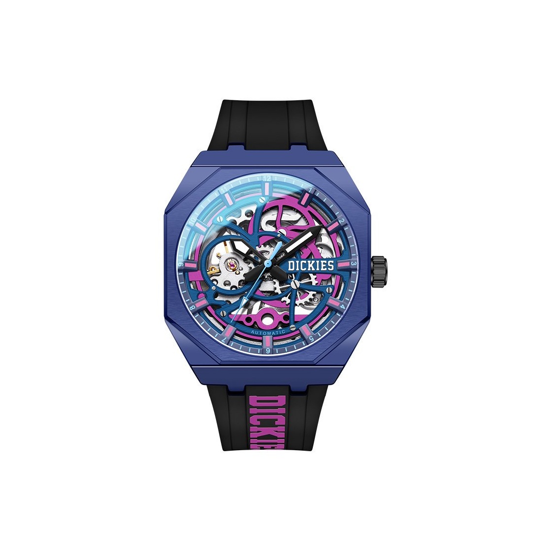 

Dickies Часы Starlight Collection Wrist Watch Mechanical Movement Stainless Steel Watchband Skeleton Dial Unisex Box, [Purple]CL-549P1-14JX