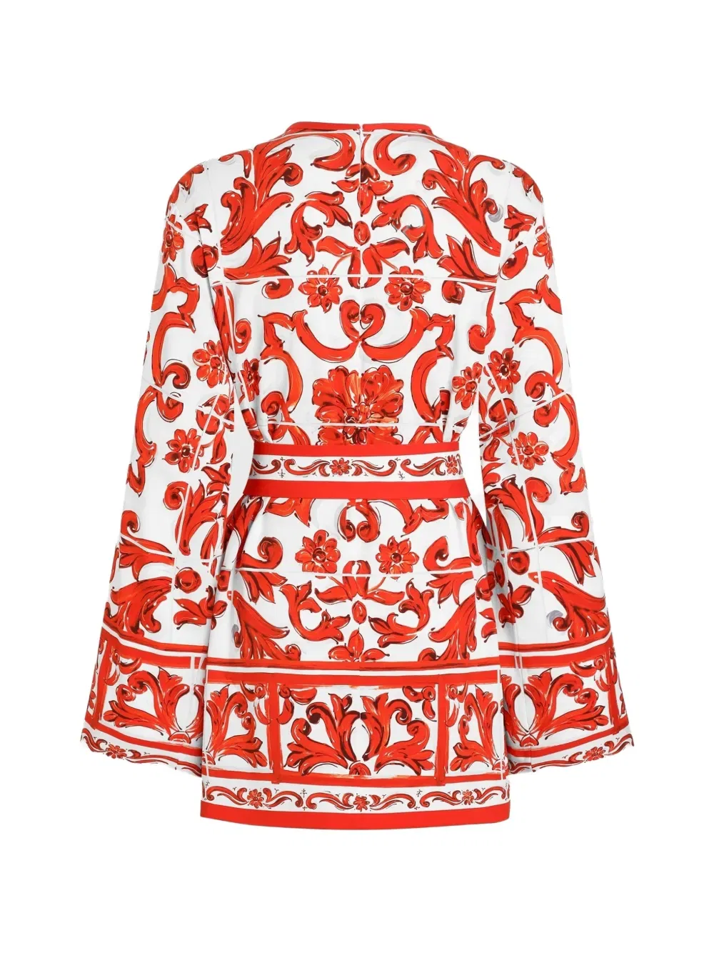Рубашка из шармеза с принтом майолика Dolce & Gabbana, белый — фото 3