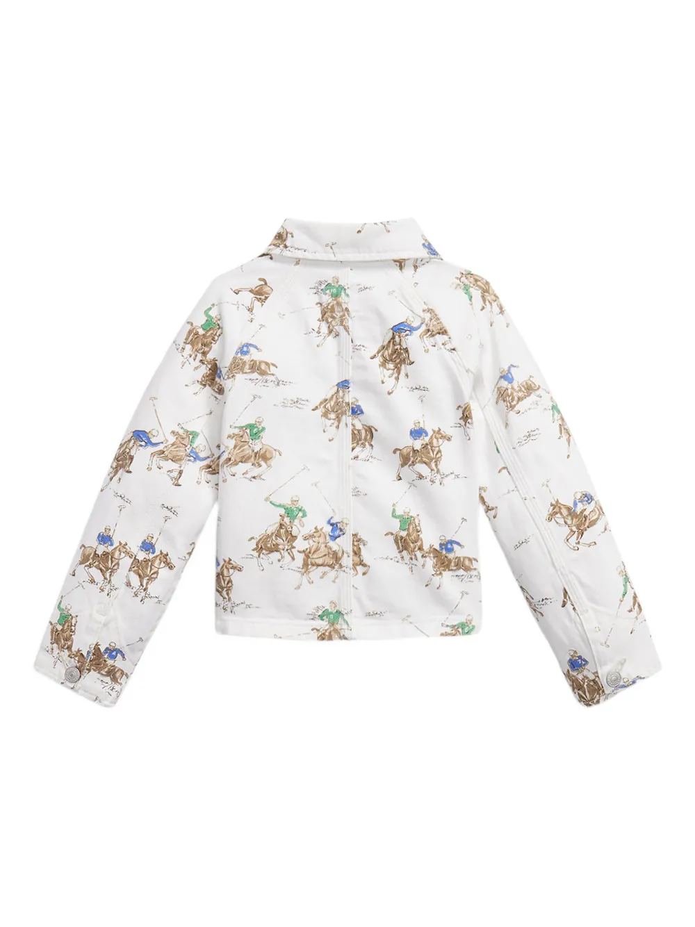 Джинсовая куртка с принтом Polo Ralph Lauren Kids, белый — фото 2