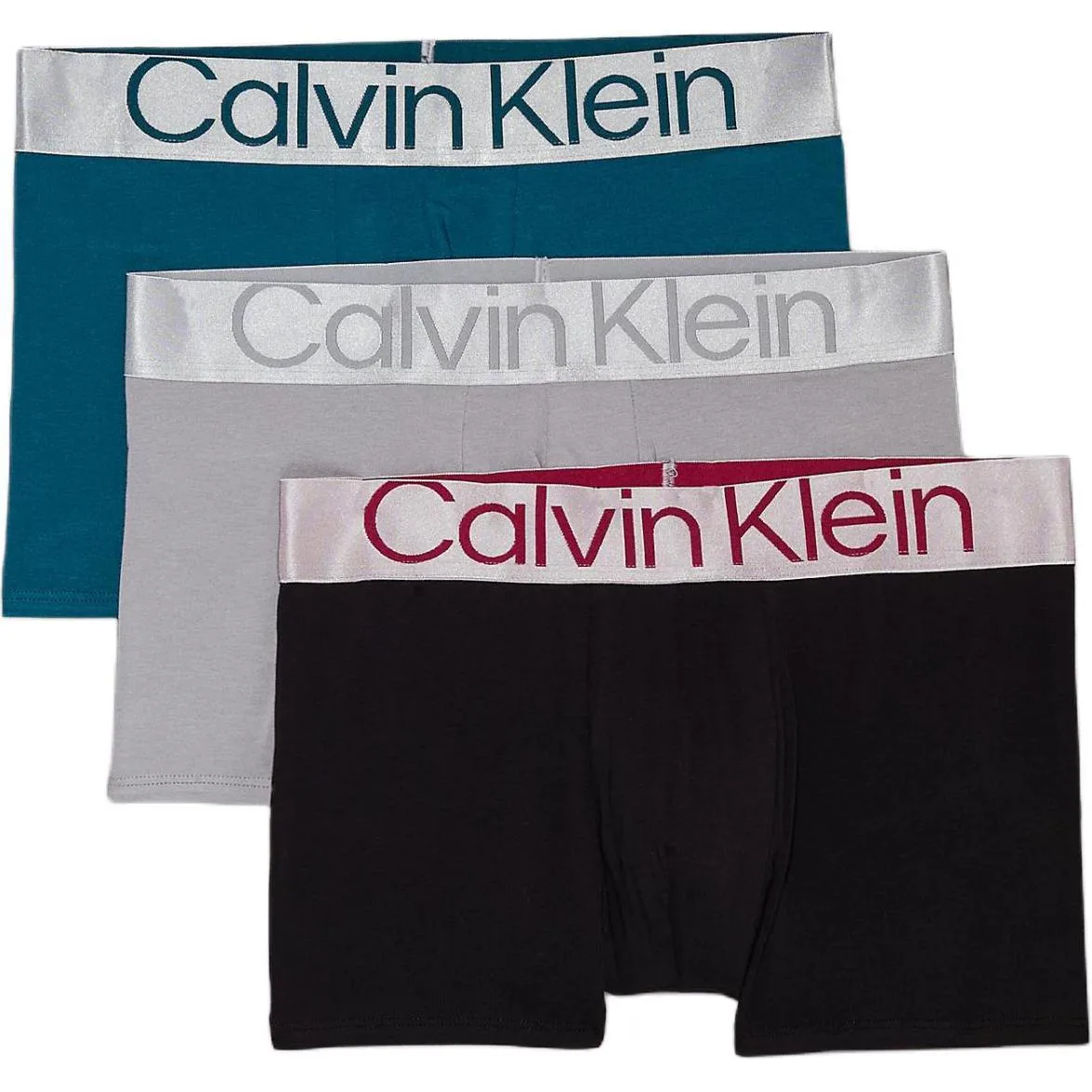 Трусы Trunk 3pk, 3 шт, мужские, европейская версия Calvin Klein, 3 Pack (Green+Black+Gray)