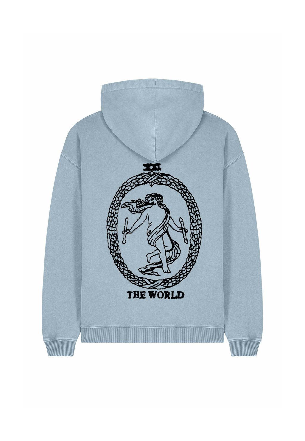 

Толстовка THE WORLD BACK PRINT UNISEX VINTAGE HEAVYWEIGHT con cappuccio Mira Paris, светло-голубой