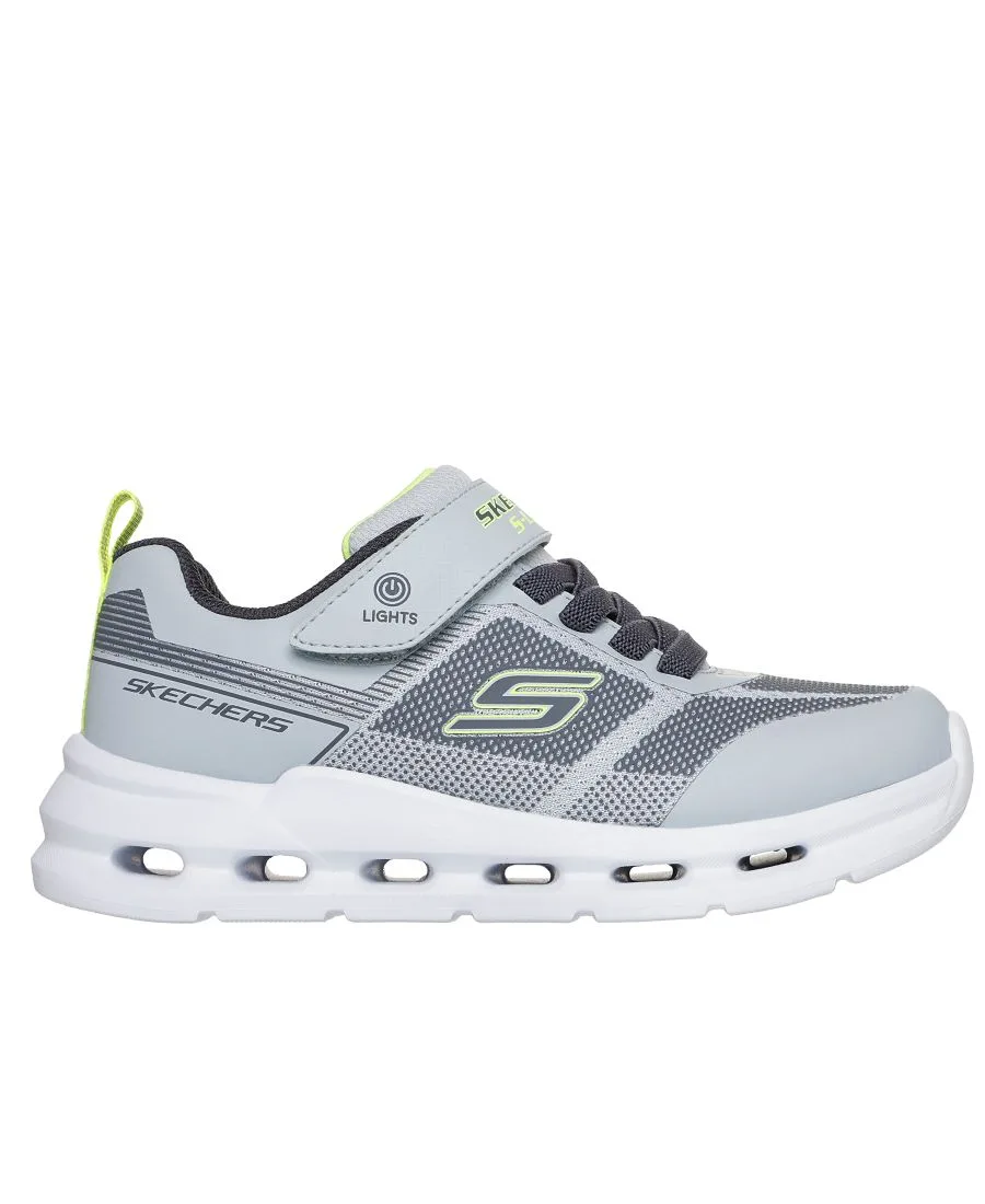 Детские кроссовки S-Lights: Glide-Step Lights с застежкой-липучкой от Finish Line Skechers, серый, lime — фото 3