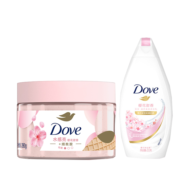 Набор для ухода с ароматом мороженого скраб увлажняющий эффект 280г+200г Dove