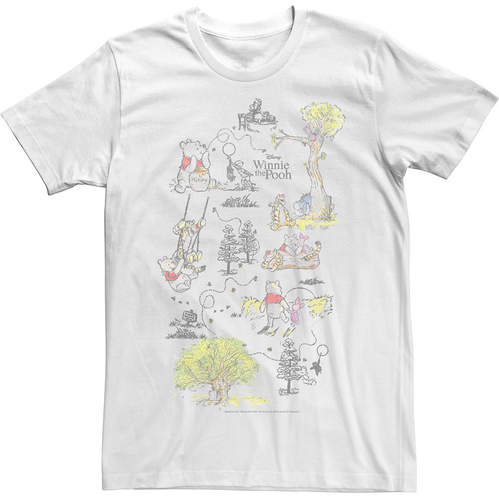 

Мужская футболка Winnie The Pooh Winnie Map Group Shot Licensed Character, белый