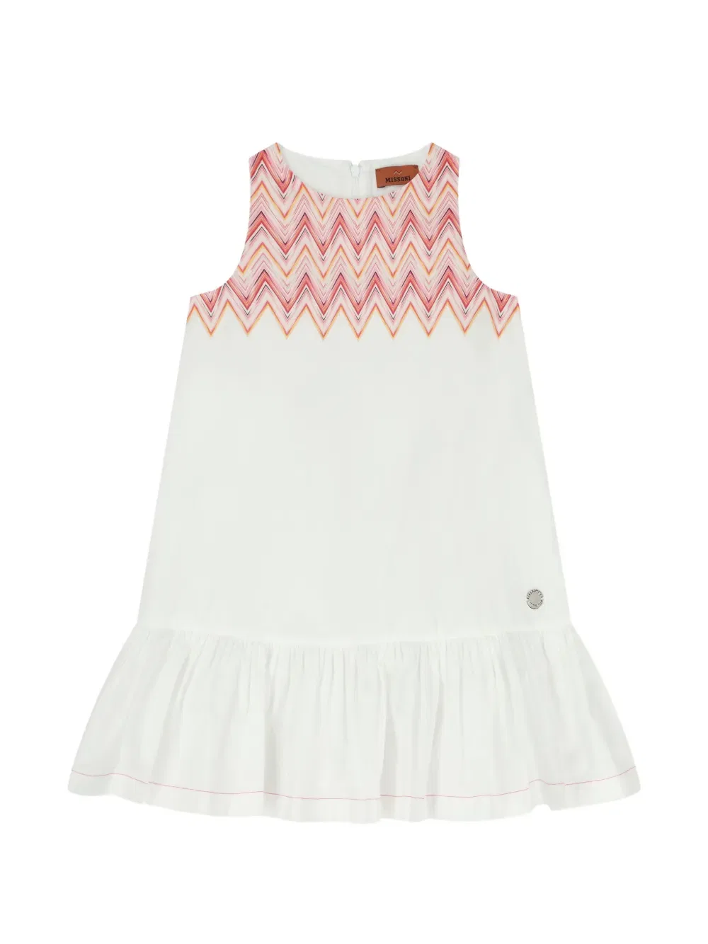 Платье с зигзагообразными оборками Missoni Kids, белый