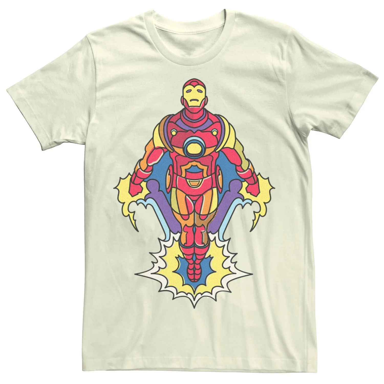 

Мужская футболка с рисунком Iron Man Blast Pop Colors Licensed Character