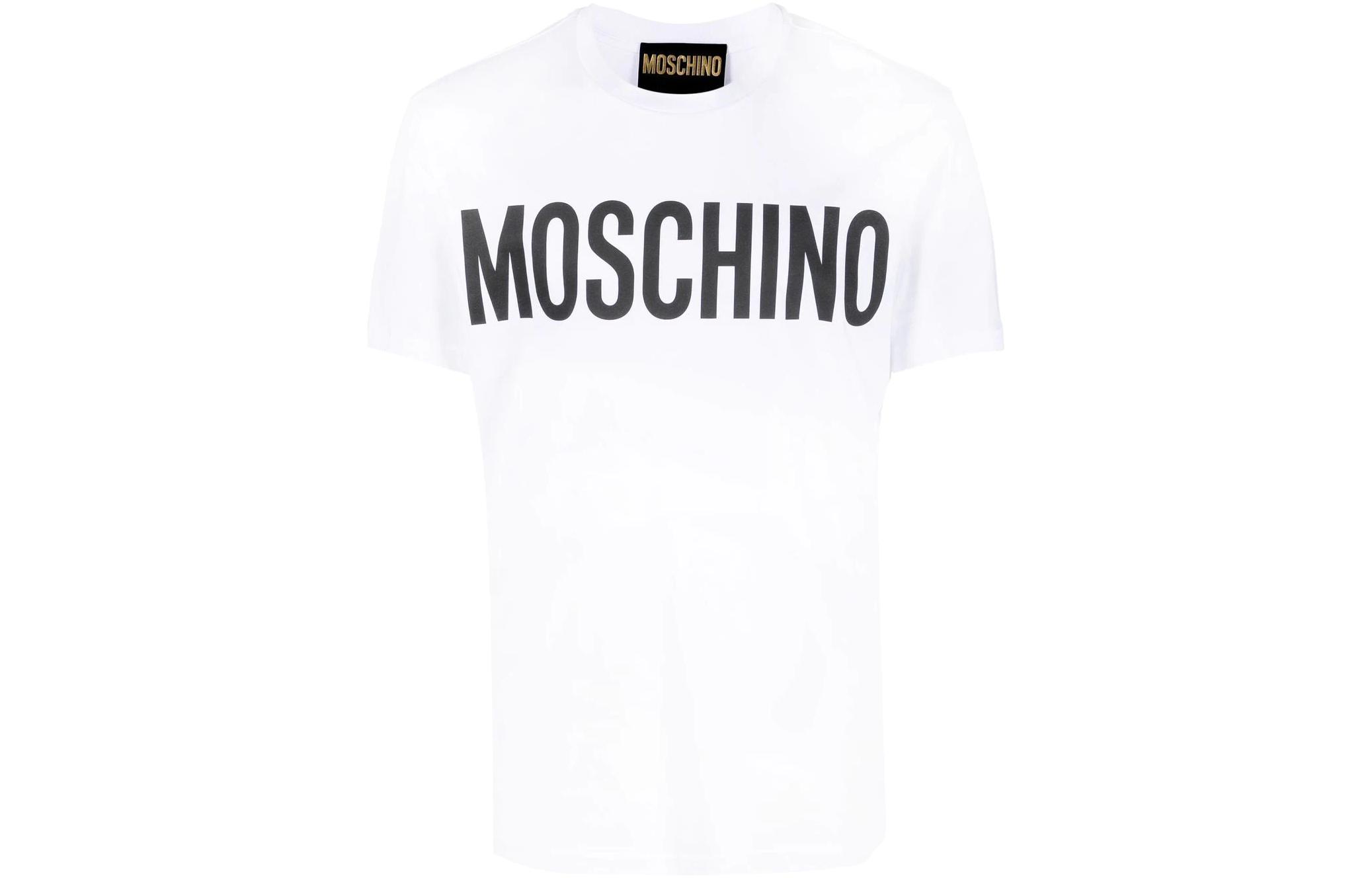 

Футболка с принтом логотипа MOSCHINO, белая