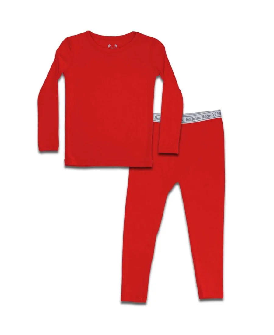 Bellabu Bear Детский пижамный комплект унисекс Winterberry Red для малышей | Детский пижамный комплект унисекс