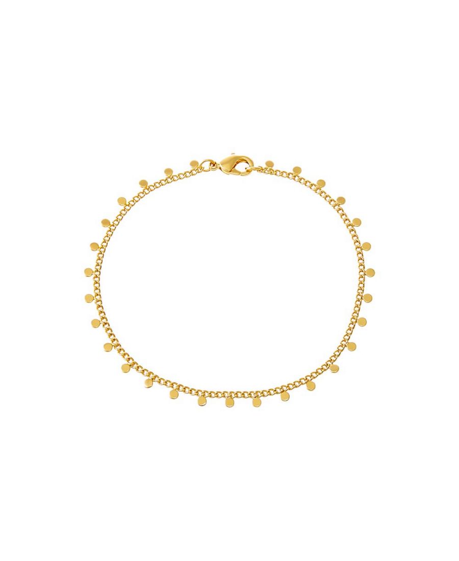 

Браслет из кубинских звеньев с подвесками в виде цельных дисков by Adina Eden, Gold