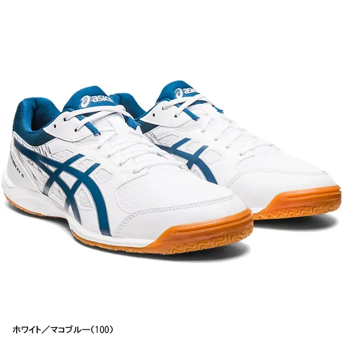 Унисекс кроссовки для настольного тенниса «Attack Hyperbeat 4» от ASICS, White/Mako Blue (100) — фото 2