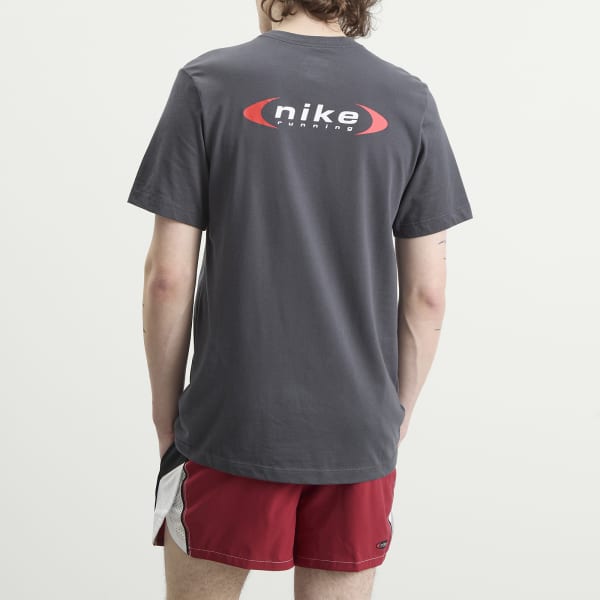 Мужская беговая футболка Nike Dri-Fit Retro Nike Running, Anthracite — фото 3