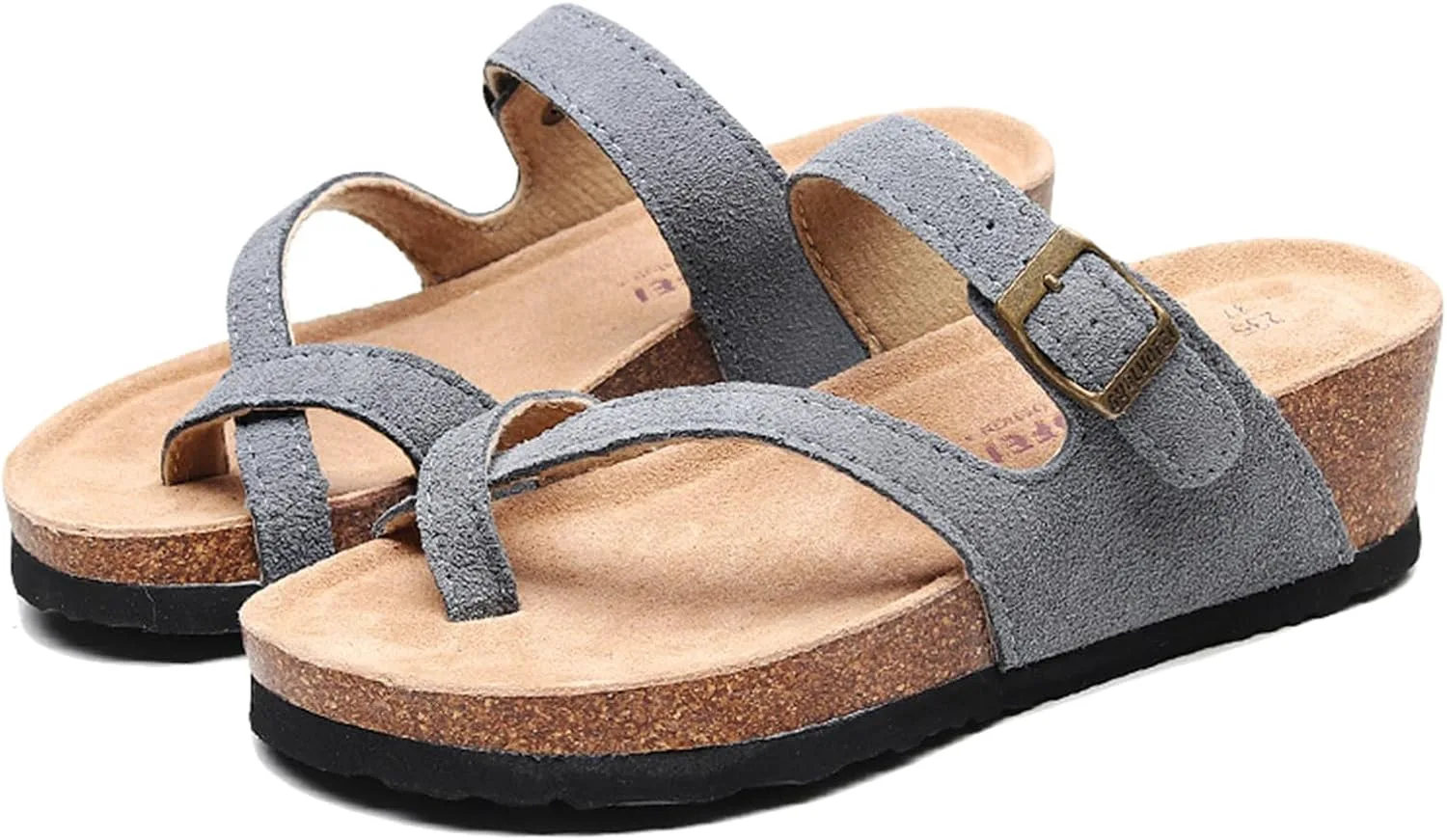 Ladies Summer Plantar Fasciitis Wedge Slippers/Comfy Orthopedic Toe Ring Travel Flip Flops/Casual Orthopedic Beach Сандалии WCXTY, серый — фото 2