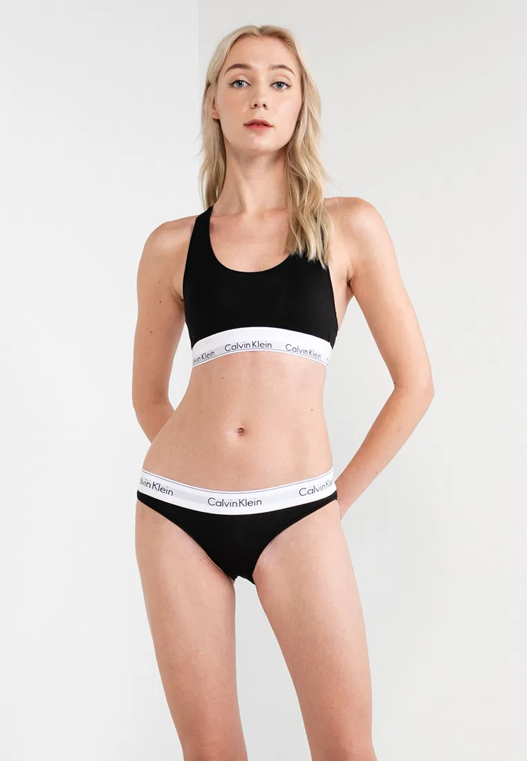 Трусы бикини, 3 шт., хлопок, Calvin Klein, черный — фото 4