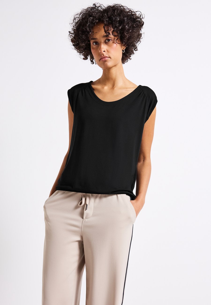 

Футболка Street One Basic T-shirt, Schwarz/Black, Черный, Футболка Street One Basic T-shirt, Schwarz/Black