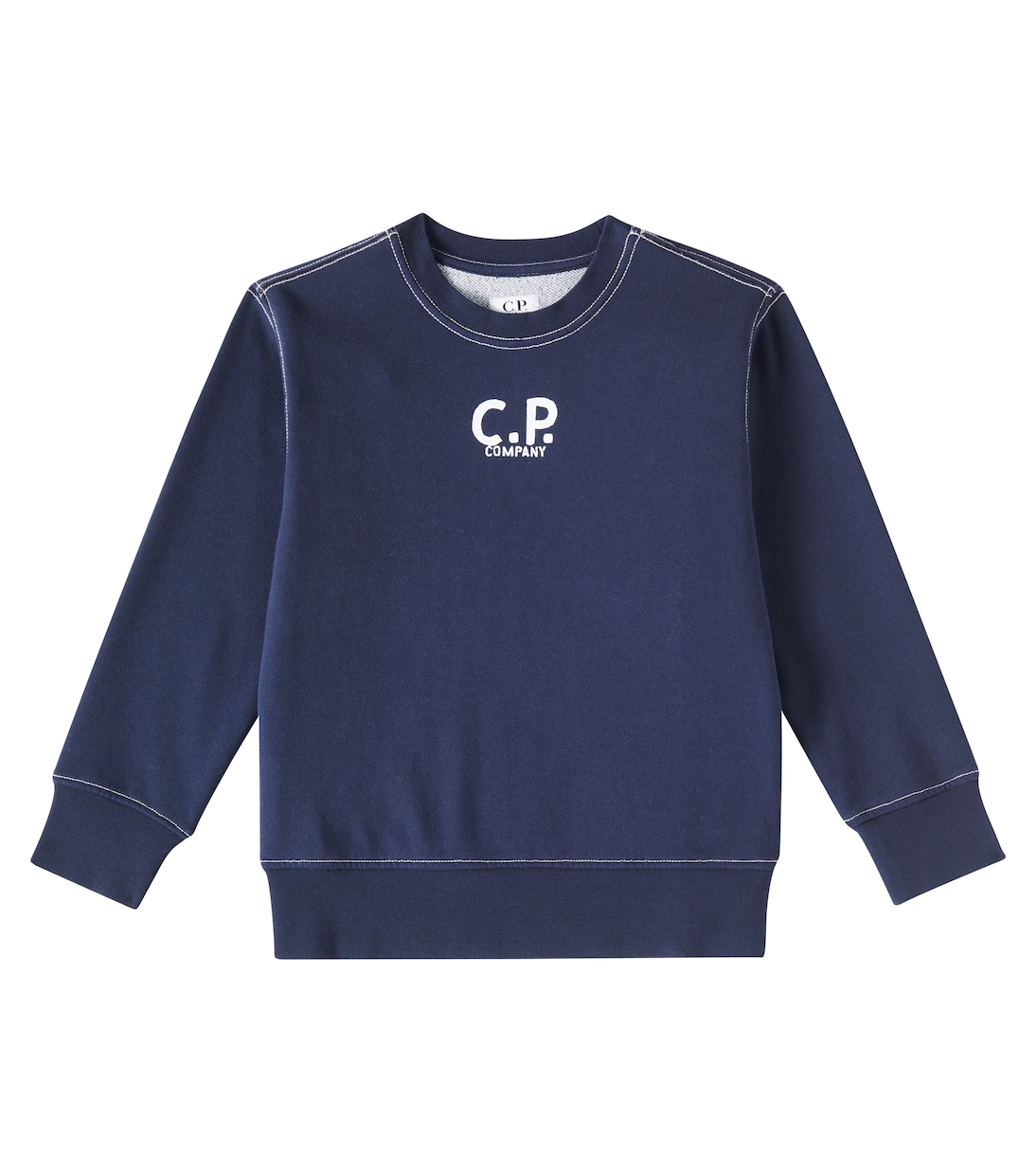 

Толстовка Lens из хлопкового флиса C.P. Company Kids, Blue Indaco
