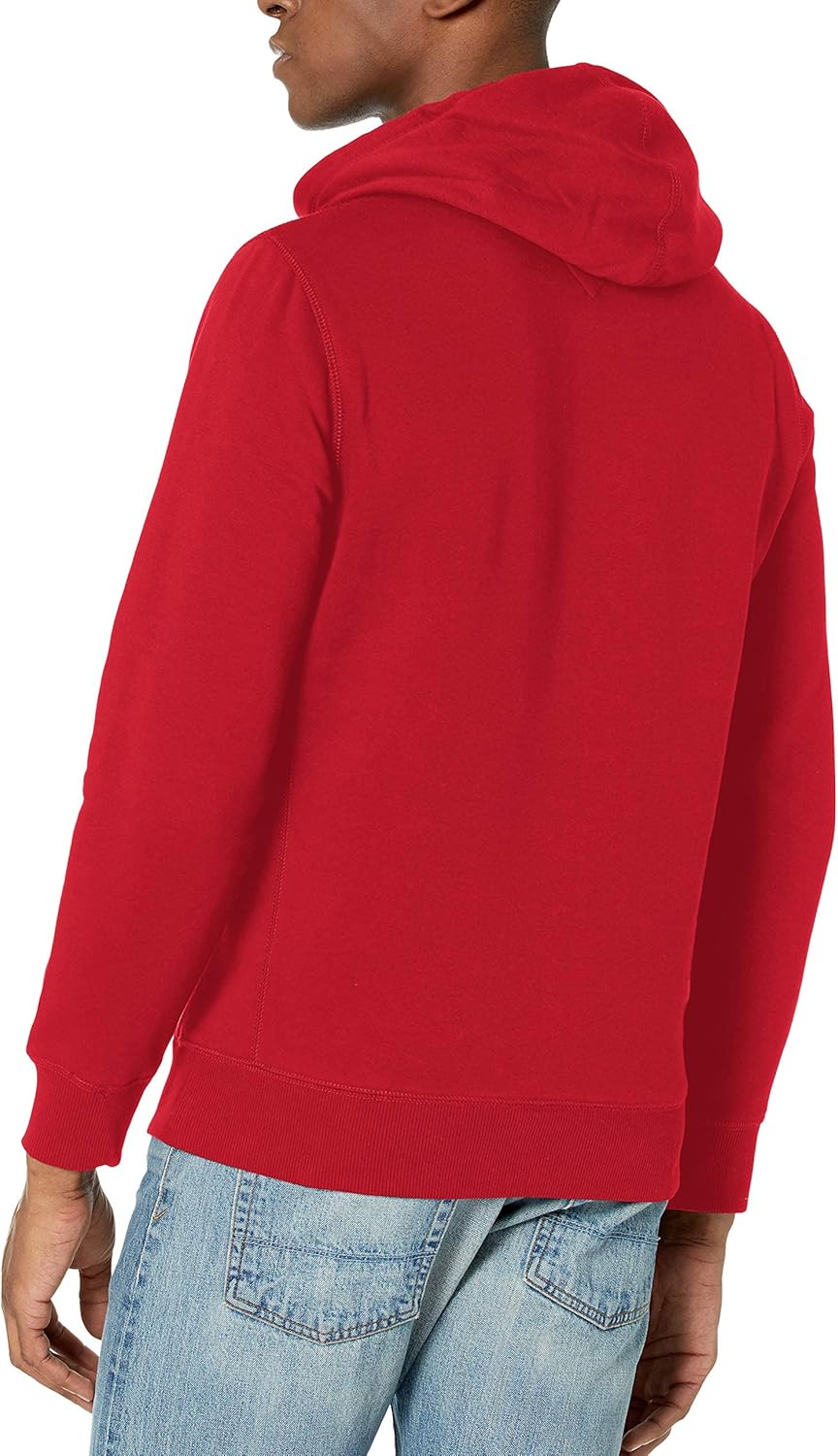 Мужская флисовая толстовка с капюшоном и логотипом Tommy Hilfiger с длинным рукавом, Apple Red — фото 2