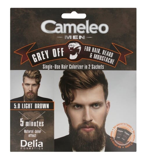 

Крем-краска для волос, бороды и усов 5.0 Светло-Коричневый, 2х15 мл Delia Cosmetics, Cameleo Men