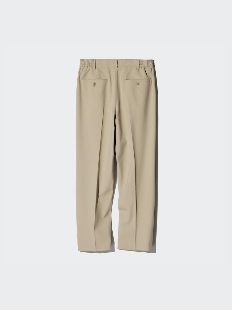 Широкие брюки со складками Uniqlo, цвет 69 синий — фото 4