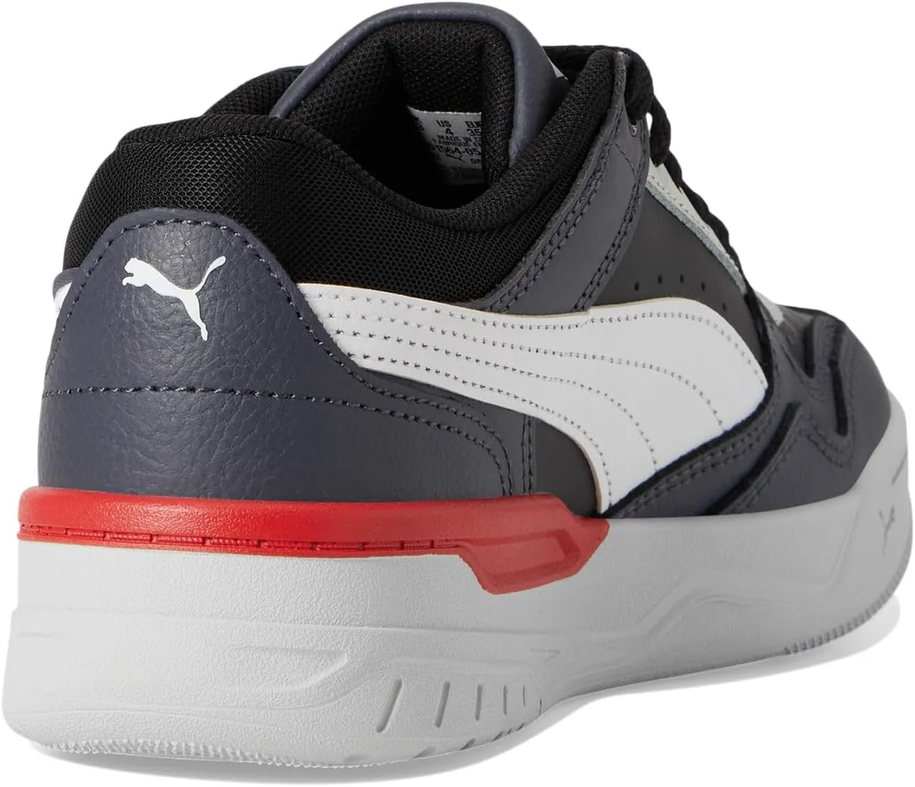 Детские кроссовки PUMA для мальчиков Rebound Retro на шнуровке - серые, серый/белый/черный — фото 4
