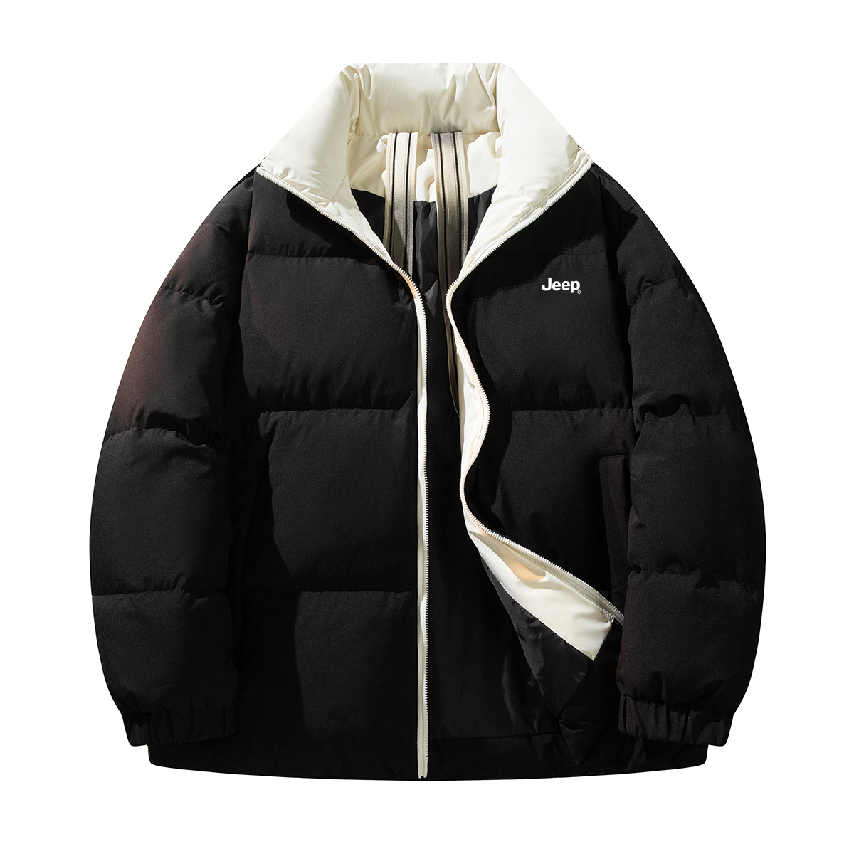 

Пуховик Unisex Stand Collar Moderate Others Jeep, pure черный