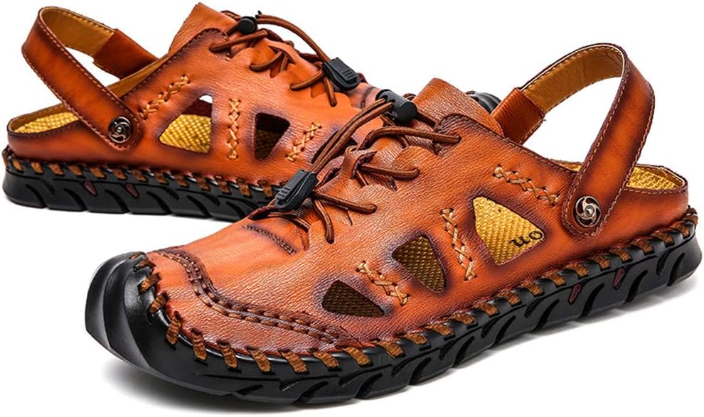 

Мужские сандалии для походов и кемпинга, спортивные повседневные кожаные дышащие сандалии-фишеры Yuper, коричневый