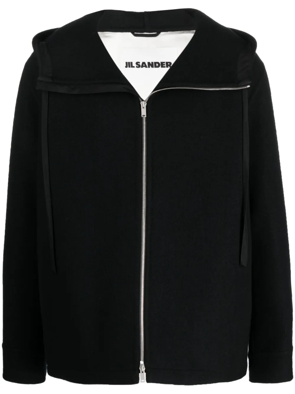 

Куртка из вирджинской шерсти с капюшоном JIL SANDER, черный