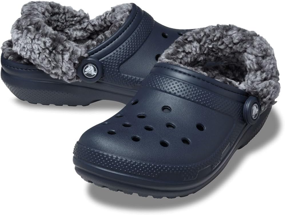 Классические сабо Crocs унисекс для взрослых на флисовой подкладке, мягкие тапочки для женщин и мужчин, темно-синий — фото 2