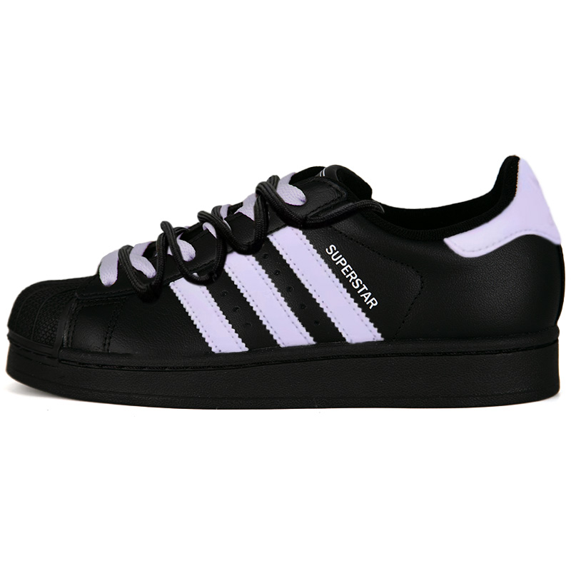 

Superstar 2 Purple Tone устойчивые к истиранию низкие детские скейтбординг кроссовки white unisex Adidas Originals, черный
