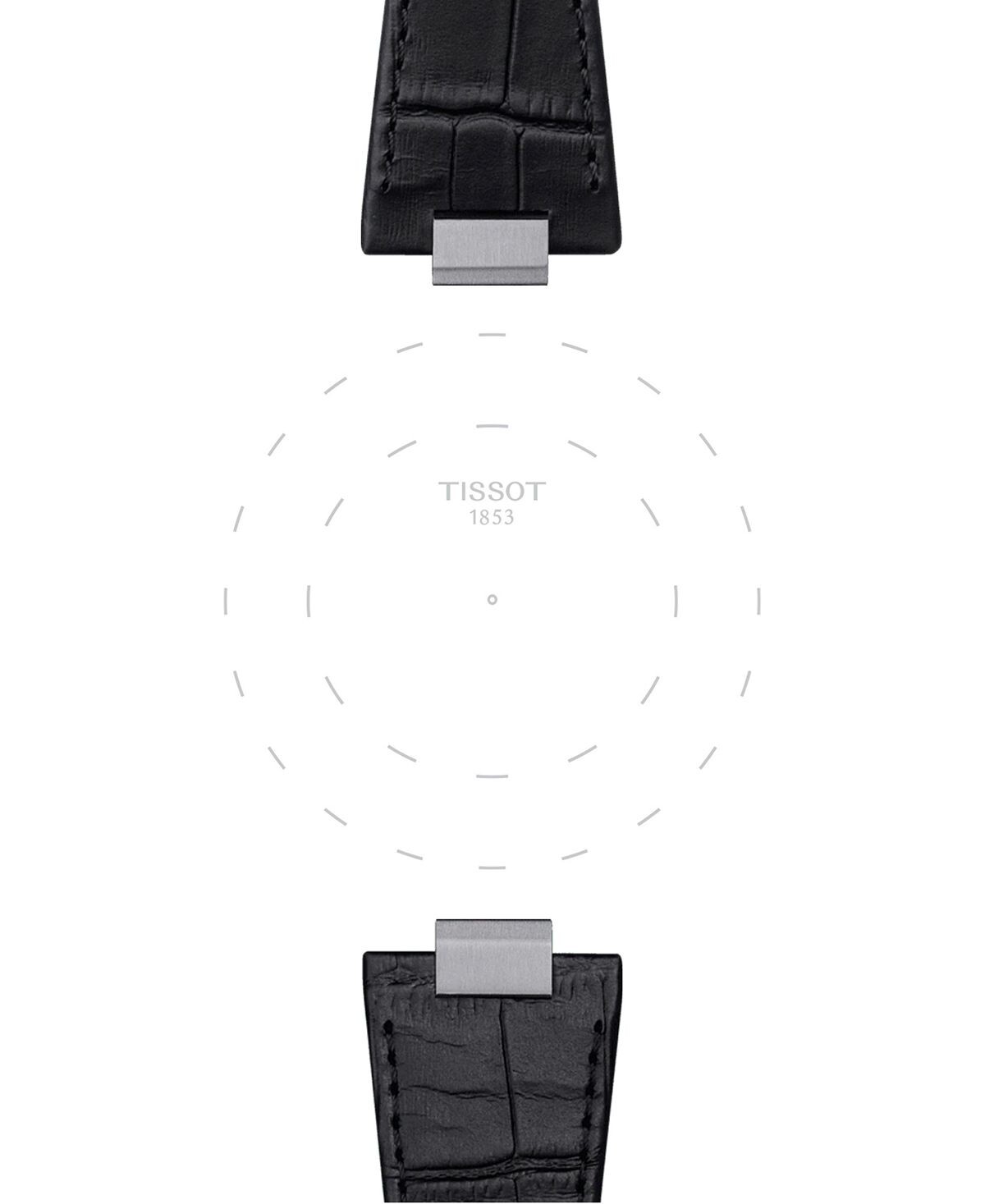 Официальный сменный черный кожаный ремешок для часов PRX Tissot — фото 3