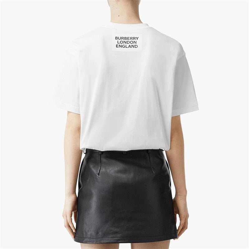 Футболка Burberry Deer Printing Cotton Loose Short Sleeve White, белый — фото 3