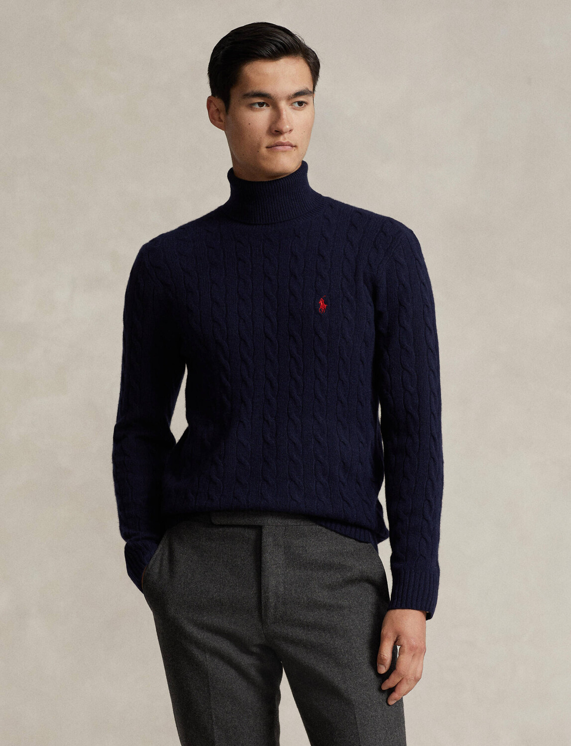 

Свитер из шерсти POLO RALPH LAUREN Slim Fit, темно-синий